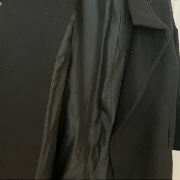ZARA Black Basic Outerwear Wool Coat Medium - Picture 6 of 7